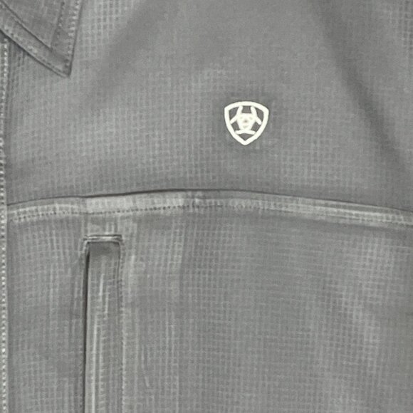 Ariat Tek Button Down Shirt Mens Med Gray Performance Heat Series Button Up - Picture 6 of 14